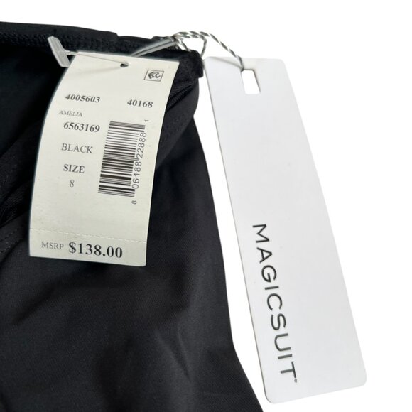 Magicsuit Amelia one piece swimsuit Size 8 black high neck bow keyhole swim - Picture 5 of 5